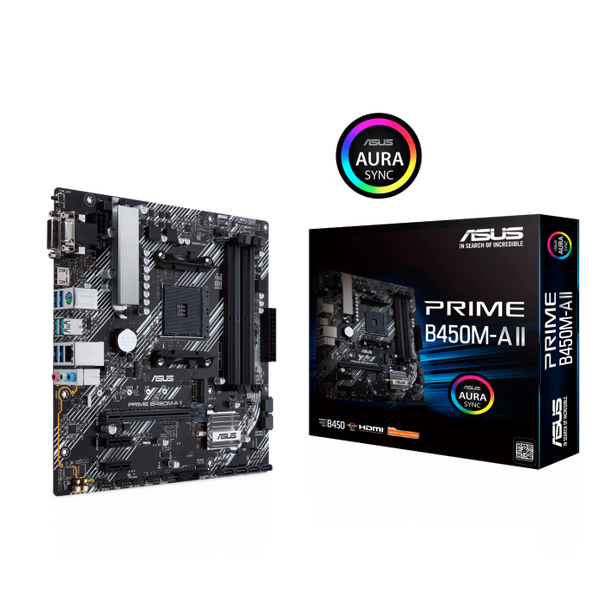 TARJETA MADRE ASUS PRIME B450M-A II 4DDR4 AM4  HDMI USB 3.0