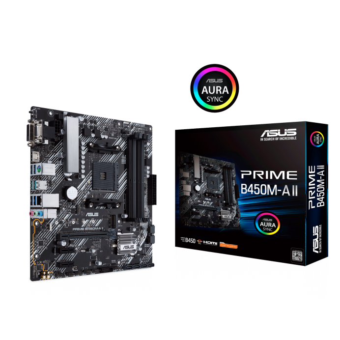 TARJETA MADRE ASUS PRIME B450M-A II 4DDR4 AM4  HDMI USB 3.0