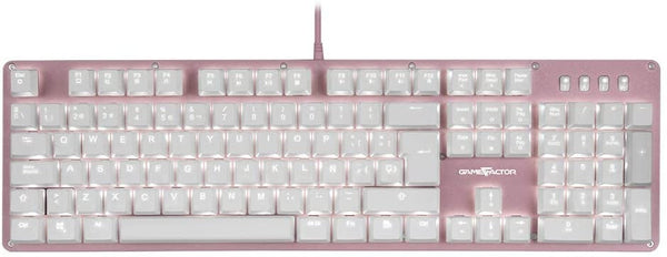 VORAGO TECLADO MECANICO GAME FACTOR KBG400 ROSA SWITCH AZUL