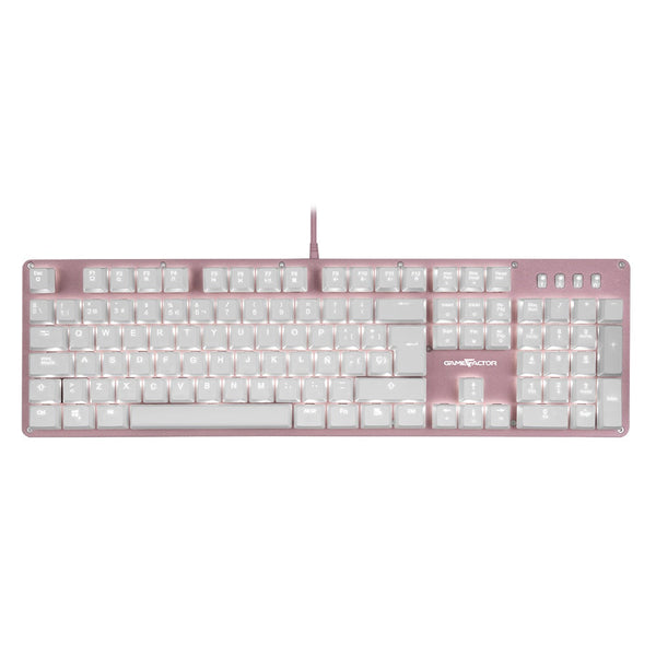 VORAGO TECLADO MECANICO GAME FACTOR KBG400 ROSA SWITCH ROJO